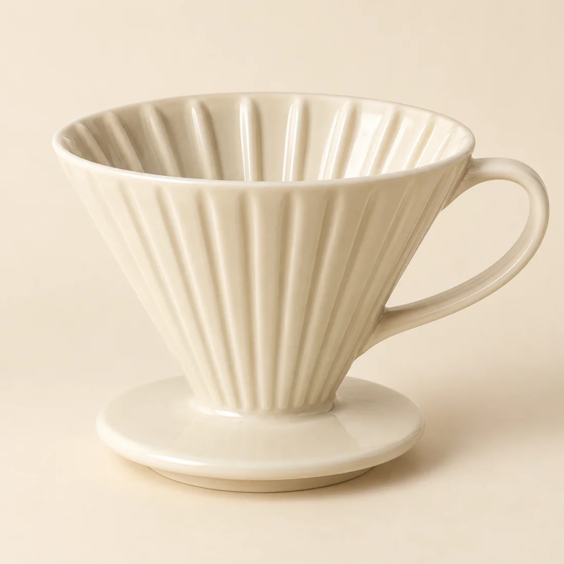 Ivory ceramic pour-over dripper